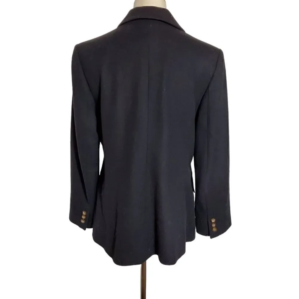 L.L. Bean Black Cashmere Blend Blazer Jacket - Picture 4 of 8